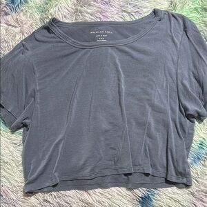 American Eagle Outfitters Gray Relaxed Crop T-Shirt